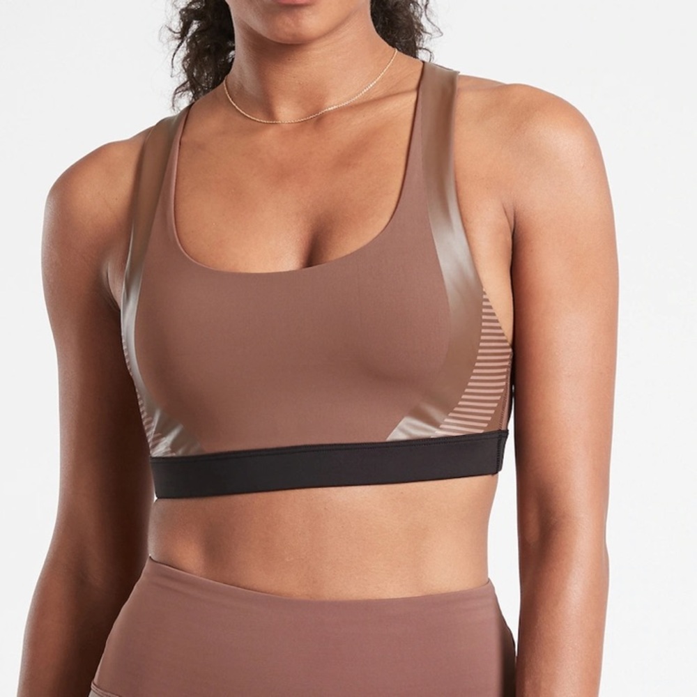 Athleta sports bra Allyson Felix Ultimate Legend cocoa M NWT activewear